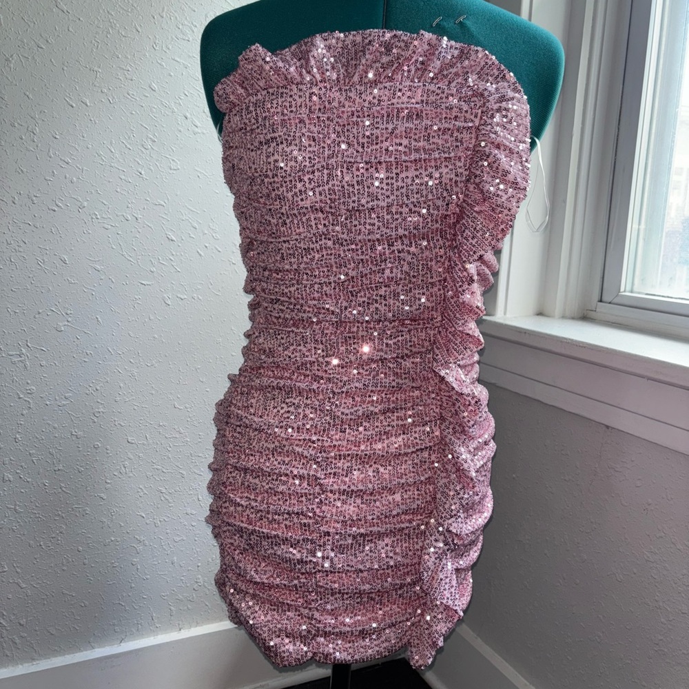 Fashion Nova Pink Sequin Mini Dress